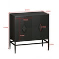thumbnail image 4 of 31.50" Modern 2 Door Wooden Storage Cabinet Accent Cabinet with Metal Leg Featuring Two-tier Storage for Living Room, Entryway and Dining Room (Black), 4 of 11