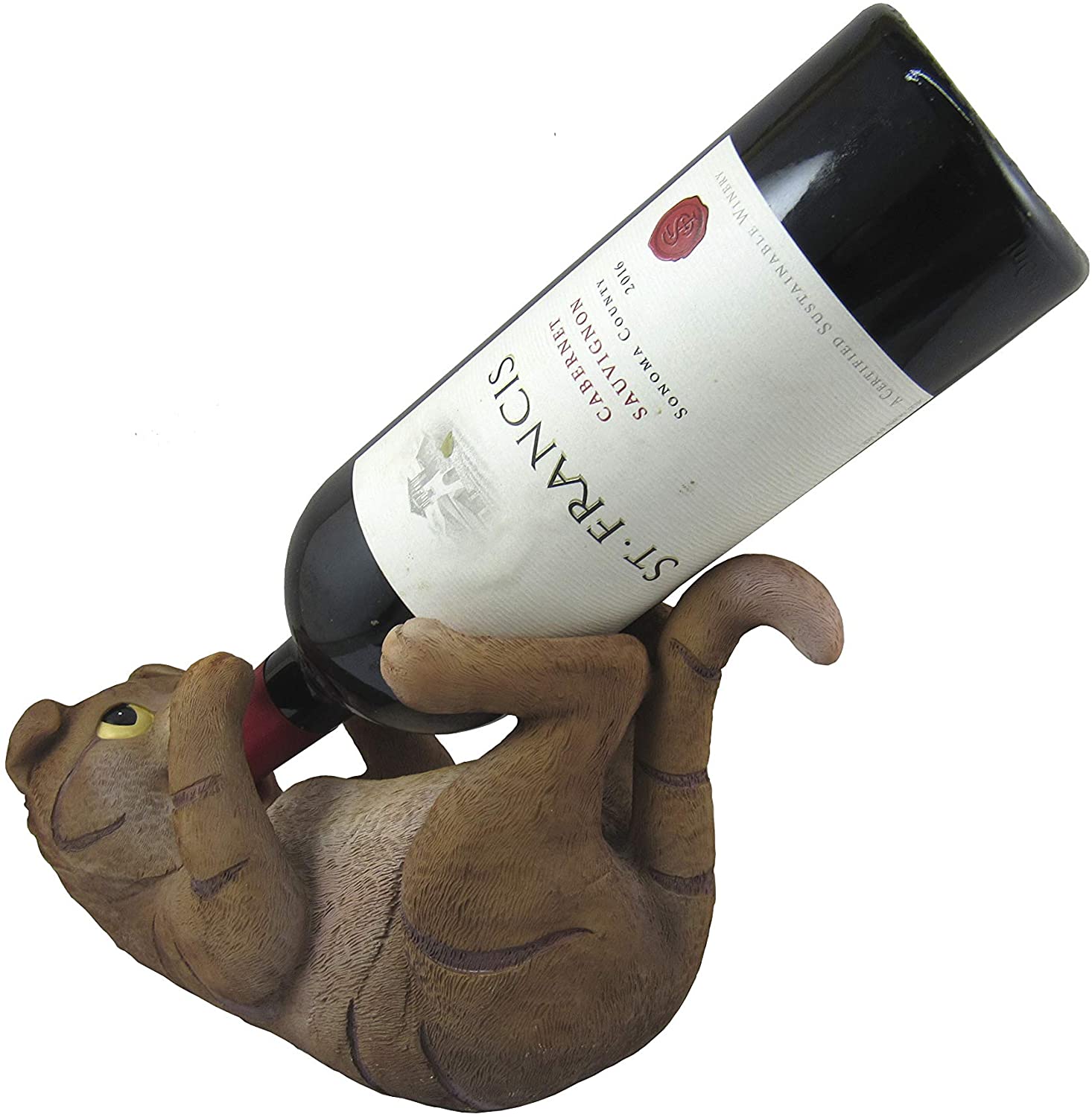 DWK Scottish Fold Themed Cat Wine Bottle Holder | Kitchen Countertop Decor | Wine Holders and Decoration | Vineras para Poner Botellas en Casa | Red Wine Storage | Wine Accessories Storage - image 5 of 6