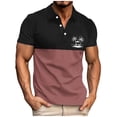 thumbnail image 3 of Plus Size Big & Tall, Men's Casual Business Short Sleeve Shirt With Lapel, Printed Athletic Button Down, Breathable Cotton Blend, Relaxed Fit, Golf, Beach Vacation, Streetwear,, 3 of 5