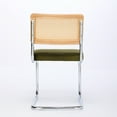 thumbnail image 7 of 2 Mid Century Modern Dining Chairs, Velvet Seat With Natural Cane Back & Base, Stable Cantilever Structure, Olive , 360 Lbs Capacity Velvet, Hand-woven Back, For Optimal Stability, 7 of 7