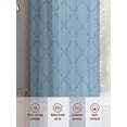 thumbnail image 5 of Blue Rhombus Sheer Curtains 2 Panels Set Modern Blue Plaid Abstract Geometric Diamond Lattice Sheer Window Curtains Light Filtering Rod Pocket Voile Drapes for Bedroom Living Room 52"X72", 5 of 8