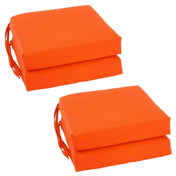Blazing Needles Set of 4 Indoor Twill Chair Cushions, Tangerine Dream