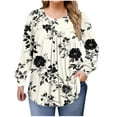 thumbnail image 2 of Neewe Plus Size Tops for Women Winter Long Sleeve Shirts Crew Neck Casual Loose Tunic Blouse, 2 of 6