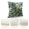 thumbnail image 4 of SHERONV Marble Table Green Leaf Pattern Gold Accents Graphic Decorative Throw Pillow Cover for Home Living Room Sofa Couch - 1PC 12x12in, 4 of 5