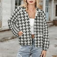 thumbnail image 3 of Jackets for Women Winter Coat Jackets Flannel Stand Collar Jacket(Aesthetic Grey Olive And White Ripple,Size:S-4XL), 3 of 7