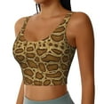 thumbnail image 2 of Vsdgher Snake Skin Print Women Sleeveless Athletic Tank Top Built-in Bra Camisole Sports Vest for Yoga Running Fitness Exercise with Removable Pads, 2 of 8