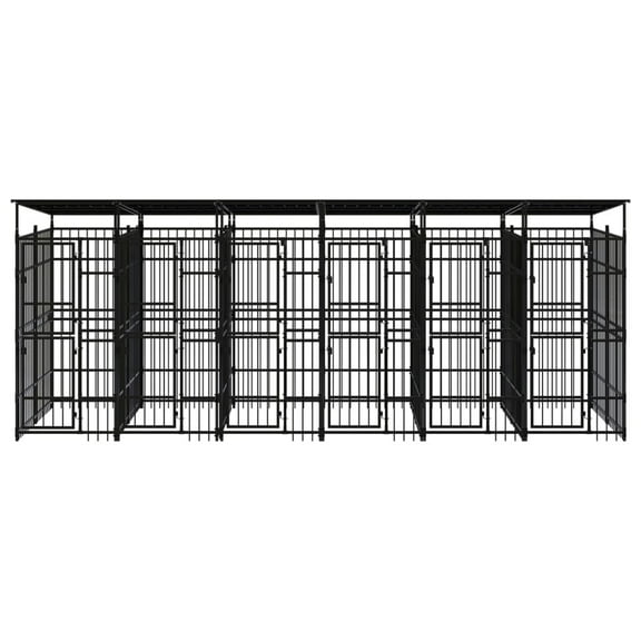 vidaXL Outdoor Dog Kennel with Roof Steel 119 ft²