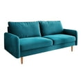 thumbnail image 2 of 56.3'' Velvet Round Arm Loveseat, Couch with Solid Wood Frame, for Guest Room, Teenager's Room, and Small Apartment,33.1'' H x 56.3'' W x 31.1'' D, 2 of 5