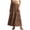 Brown, variant on HOXZODT Women’s Tiered Maxi Skirt Elastic Waist Drawstring Casual Solid Color Long Skirt, Skirts for Women, Army Green, L