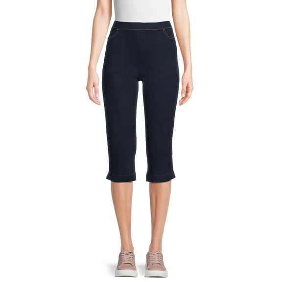 RealSize Womens 19 Pull On 2-Pocket Stretch Capris