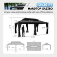 thumbnail image 4 of VEIKOUS 20'x12' Outdoor Hardtop Gazebo, Double Roof Metal Gazebo for Patio, Garden, Lawn, Party, 4 of 13