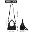 thumbnail image 5 of Spencer Women Handbags and Purses Ladies Crossbody Shoulder Bag Top Handle Satchel PU Leather Crescent Clutch with Removable Strap, Black, 5 of 9