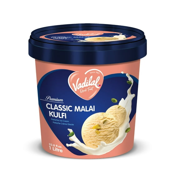 Vadilal Classic Malai Kulfi Ice Cream 1 Ltr/33.8 fl.oz., Vadilal Classic Malai Kulfi Ice Cream