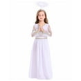 thumbnail image 7 of ChaoLingNeng Girls White Angel Dress for Christmas, Dress Halo Wings White Fancy Dress Up for Girls, Kids Princess Nativity Christmas Holiday Role Play Wear, 7 of 7