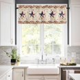 thumbnail image 3 of 4th of July Curtain Valances for Windows, Vintage Farmhouse Style USA Flag Star Wood Grain Rod Pocket Valance Window Treatments Short Curtains for Kitchen Bathroom Living Room, 3 of 6
