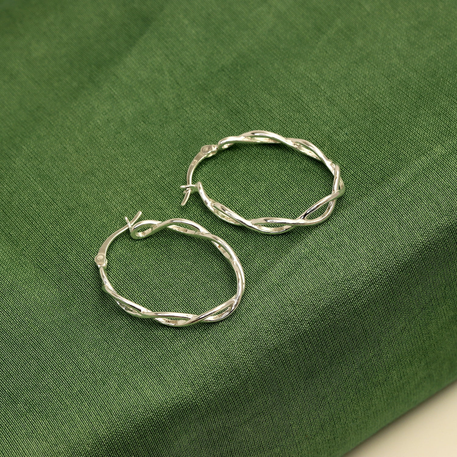 LeCalla 925 Sterling Silver Irish Celtic Knot Twisted Hypoallergenic Click Top Hoop Earrings for Women and Teen 30MM