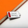 2pc Introvert Enamel Brooch Social Battery Mini Pin Badge Wear On