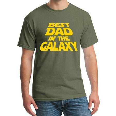 Men's Best Dad In The Galaxy Military Green C4 T-Shirt 2X-Large Military (Best Light For Xd Subcompact)