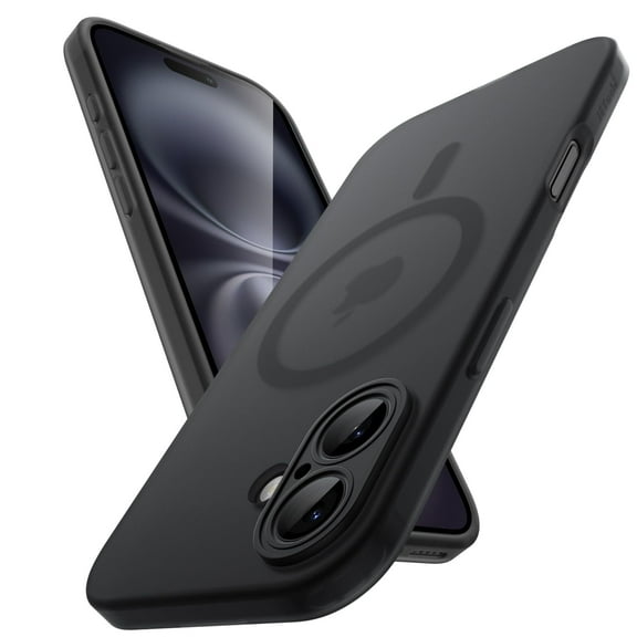 JETech Matte Case for iPhone 17 6.3-Inch, Compatible with MagSafe, Camera Lens Full Protection, Shockproof Translucent Phone Cover, Anti-Fingerprint (Black)