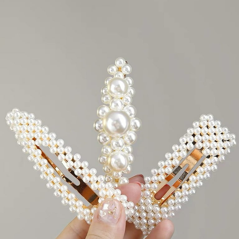 Buy Pearl Hair Clips Bead Hair Extension Chain Hairband Festival Mardi  Party Hair Accessories for Women and Girls Online in India 