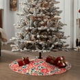 Lukts Small Coral Red Flowers print color life Christmas Tree Skirt