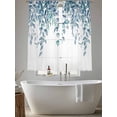 thumbnail image 5 of Eucalyptus Leaves Sheer Curtains 63 Inch Length 2 Panels Set Window Treatments, Light Blue Summer Botanical Weeping Rod Pocket Semi Curtains for Living Room/Bedroom/Kitchen Décor, 104"W x 63"L, 5 of 7
