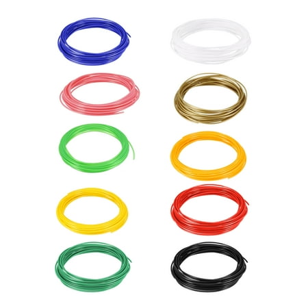 Uxcell 16Ft 3D Pen Filament Refills 1.75mm PLA Filament for 3D Printer 10pcs