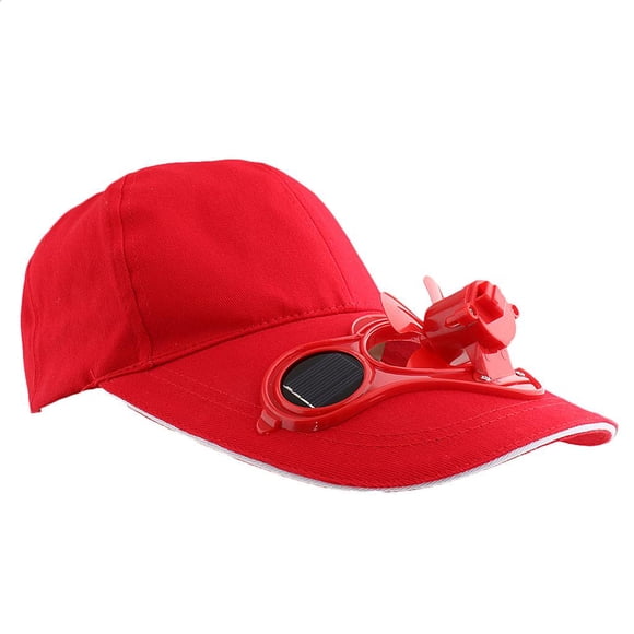 Sombrero Béisbol DYNWAVEMX Ventilador de Refrigeración de Energía Solar Rojo 14,5 * 24