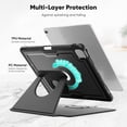 thumbnail image 4 of FJLBDE Case for iPad Air 13 Inch M3 2025 / M2 2024 12.9 inch (3rd/4th Gen), 360 Rotating Stand iPad Protective Case Cover with Auto Wake/Sleep, Black, 4 of 7