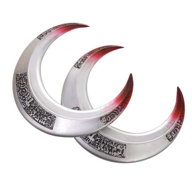 Figuras de acción de Marvel Moon Knight, figuras de Anime de cuero Pu, cuchillo en forma de Luna, accesorios de Cosplay de película de Halloween, 2 piezas Gong Bohan LED