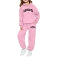 thumbnail image 3 of Gaexia Boys Tracksuit 10-12 Sweatshirt and Pants Soccer Outfit Printed Hoodie Sets 2 Pieces Kids Sweatsuit Clothing Set,za10-Pink,90, 3 of 5