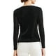 thumbnail image 3 of INSPIRE CHIC Top de Fiesta con Cuello Cowl Arrugado de Manga Larga con Brillo S Negro, 3 of 6