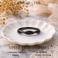 thumbnail image 3 of Queena Black Rhodium Plated Sterling Silver Wedding Band Black Cubic Zirconia Half Eternity Ring Size 9 for Women by Ginger Lyne, 3 of 8