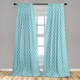 thumbnail image 5 of Ambesonne Traditional Curtains, Quatrefoil Lattice Art, Pair of 28"x63", Pale Blue and White, 5 of 5