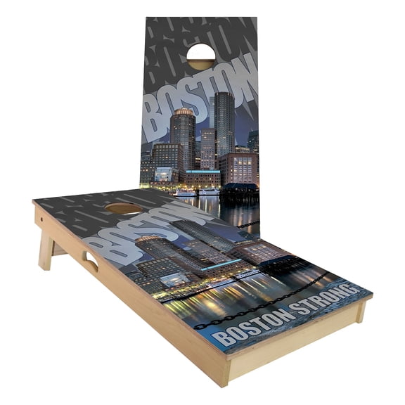 Skip's Garage | Boston City Cornhole Board Set | Includes Boards & Bags | Choose Your Size & Accessories
