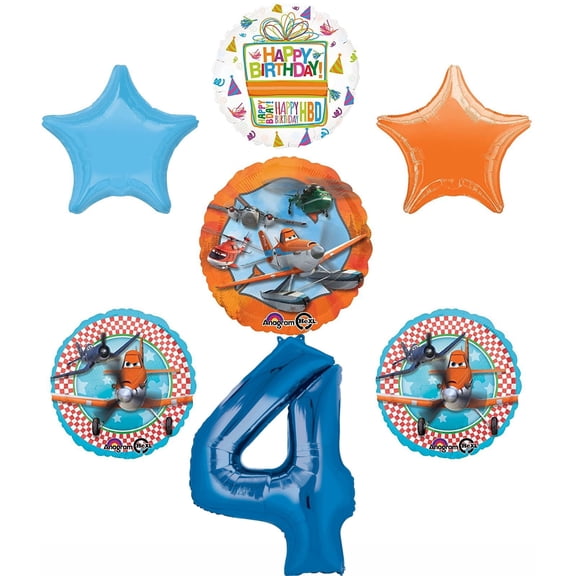 Planes Fire and Rescue 4th Birthday Party Supplies and Balloon Decoration Bouquet