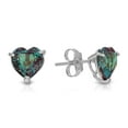 thumbnail image 4 of Galaxy Gold 14K 24" Solid White Gold Lab Grown Heart Alexandrite Necklace and Earrings Set Grade AAA, 4 of 7