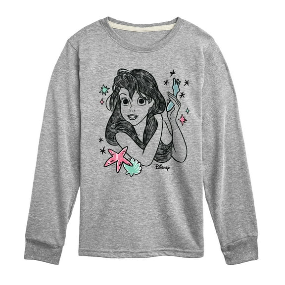 Disney - Ariel Sketch - Toddler & Youth Short Sleeve Graphic T-Shirt