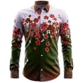 thumbnail image 4 of CONZONE St. Patrick's Day Mens Buttons Down Shirts Long Sleeve Shirts for Men Trendy Green Clover Graphic Lapel Soft Lightweight Tops, 4 of 4