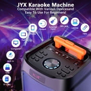 JYX Large Party Speaker, Stereo Outdoor Speaker Bluetooth with Wheels & Trolley Bar, T8