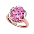 thumbnail image 3 of Star K � Large Oval 12x10mm Created Pink Sapphire Knot Big Stone Ring, 3 of 9