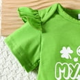 thumbnail image 5 of MEZZALL Baby Girl My First St. Patrick's Day Outfit Ruffle Bodysuit Cake Smash Shorts Headband Clover Clothes, 5 of 7
