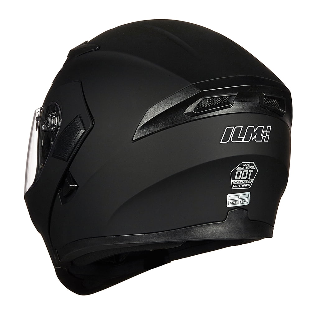ILM 902 Black ABS Modular Full Face Helmet S, DOT Approved, Dual Visor Flip up