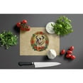 thumbnail image 4 of Bulldog Christmas Flowers Glass Cutting Board 12 in x 15 in, 4 of 5