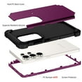 thumbnail image 3 of Dteck Case with Tempered Glass Screen Protector for Samsung Galaxy S25 Ultra ,Shockproof 3 Layer Heavy Duty Soft Silicone Rubber Bumper+Hard Plastic Hybrid Protective Cover,Purple, 3 of 6
