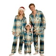 thumbnail image 2 of Aoiroe Pajama Christmas Family Boho Tops for Women Women's Pajama Sets Womens Pajama Sets Long Sleeve Christmas Outfits for Family Christmas Family Pajamas Mom—Blue M, 2 of 8