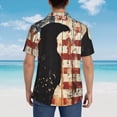 thumbnail image 4 of Fuzoiu Wood Grain Bald Eagle Print Hawaiian Shirt for Men, Summer Beach Casual Short Sleeve Button Down Shirts, Men’s Beach Summer Shirts with Pocket,Small, 4 of 7