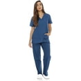 thumbnail image 1 of Ensembles de Sarraus pour Femmes à Six Poches Sarraus Médicaux (Col en V avec Pantalon Cargo), 1 of 2