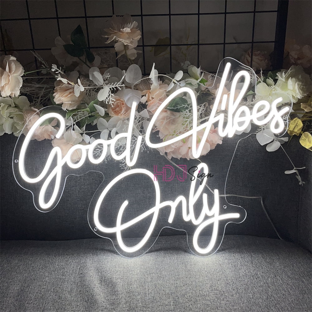 ZPL Good Vibes Only Neon Sign, Neon LED Night Lights Goodvibes Neon