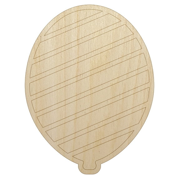 Striped Balloon Party Birthday Wood Shape Unfinished Piece Cutout Craft DIY Projects - 4.70 Inch Size - 1/8 Inch Thick